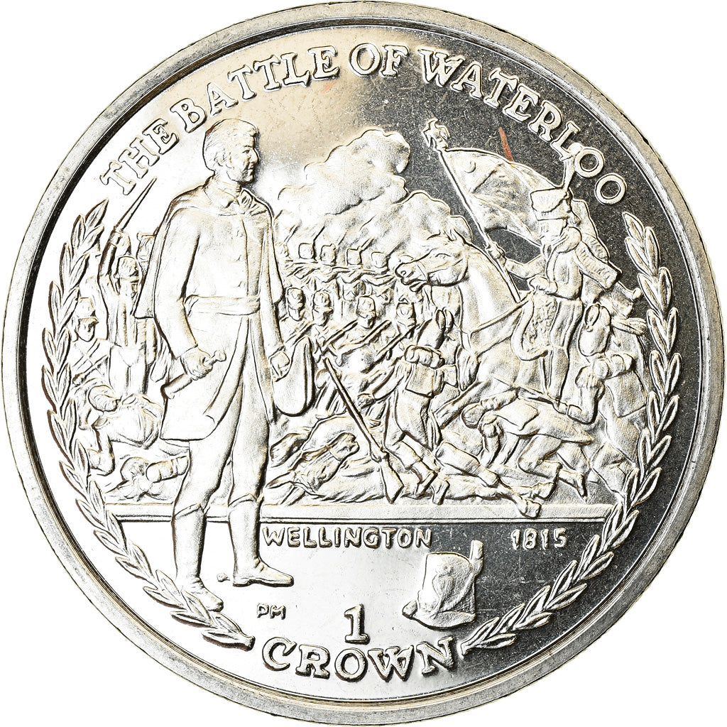 Coin, Isle of Man, Crown, 2006, Pobjoy Mint, Bataille de Waterloo - Duc de