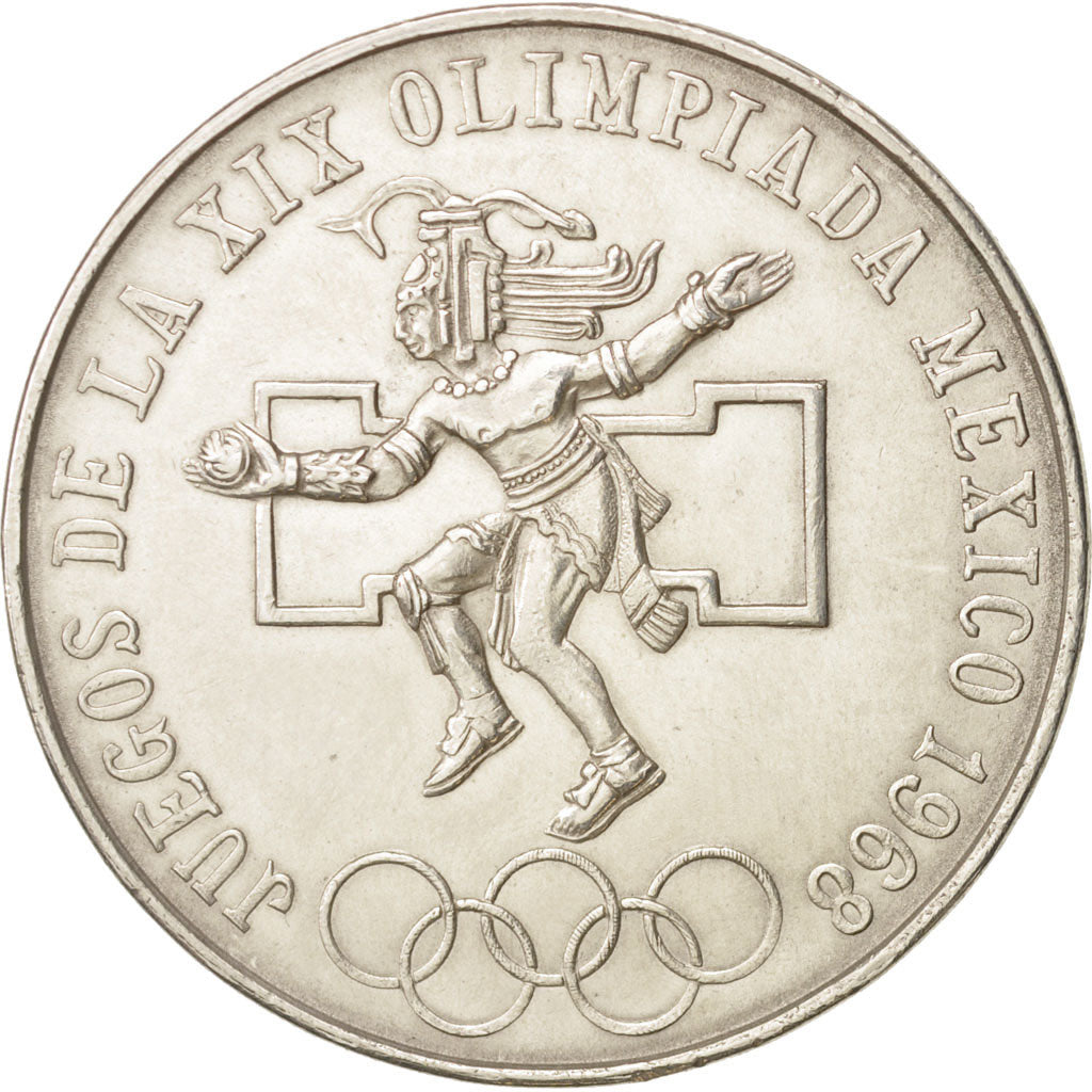 Mexico, 25 Pesos, 1968, Mexico City, AU(50-53), Silver, KM:479.2