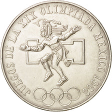 Mexico, 25 Pesos, 1968, Mexico City, AU(50-53), Silver, KM:479.2