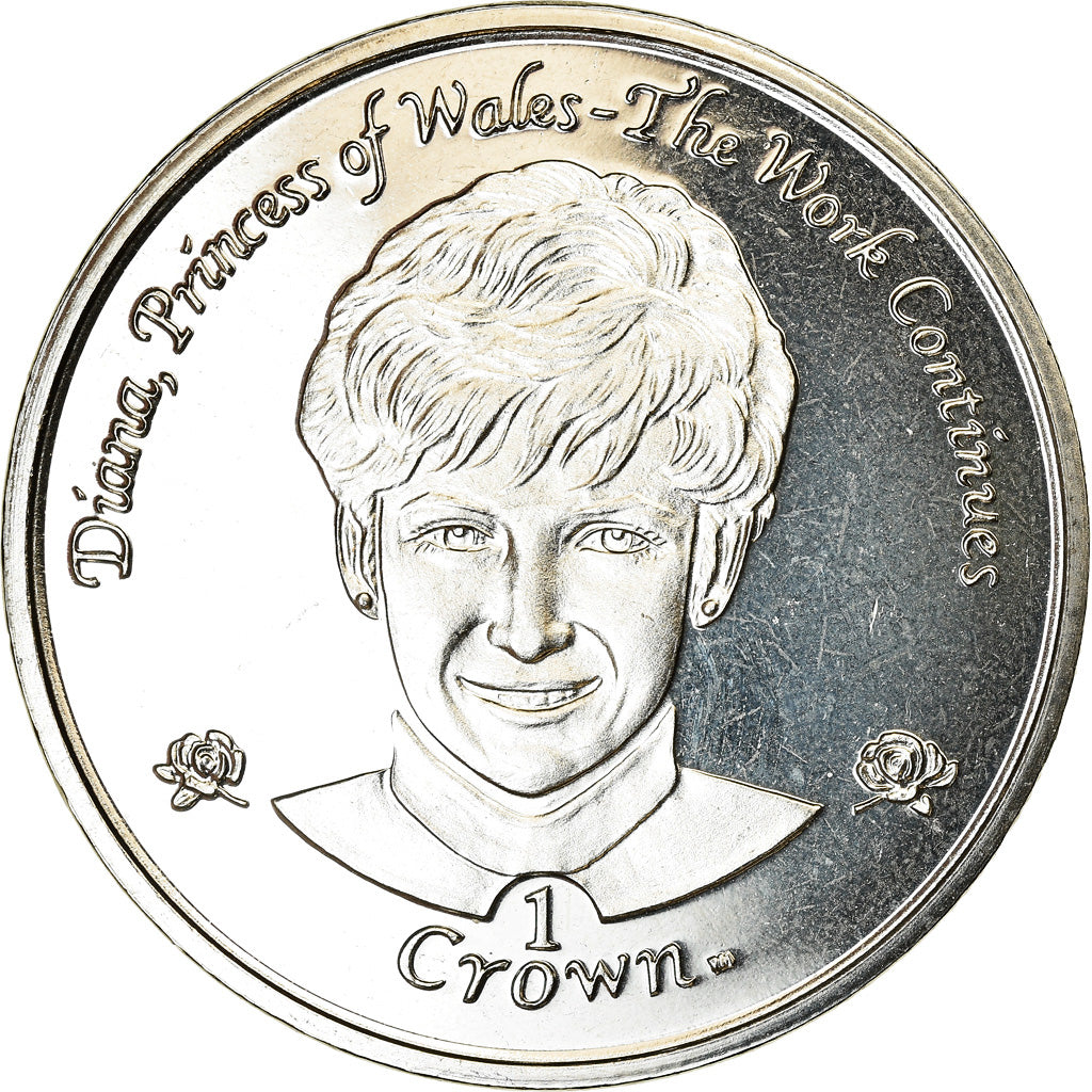 Coin, Isle of Man, Crown, 2002, Pobjoy Mint, Lady Diana - Princesse de Galles