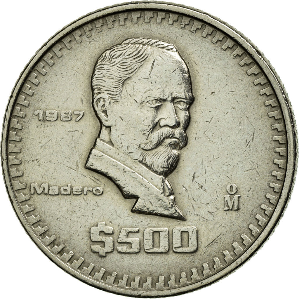 Munten, Mexico, 500 Pesos, 1987, Mexico City, ZF+, Copper-nickel, KM:529