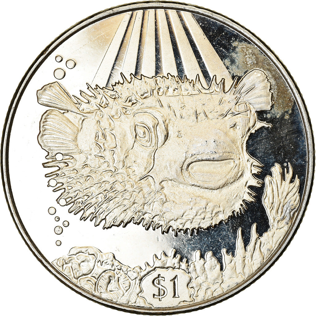 Coin, BRITISH VIRGIN ISLANDS, Dollar, 2019, Franklin Mint, Poisson porc-épic