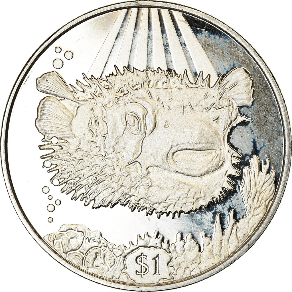 Coin, BRITISH VIRGIN ISLANDS, Dollar, 2019, Franklin Mint, Poisson porc-épic