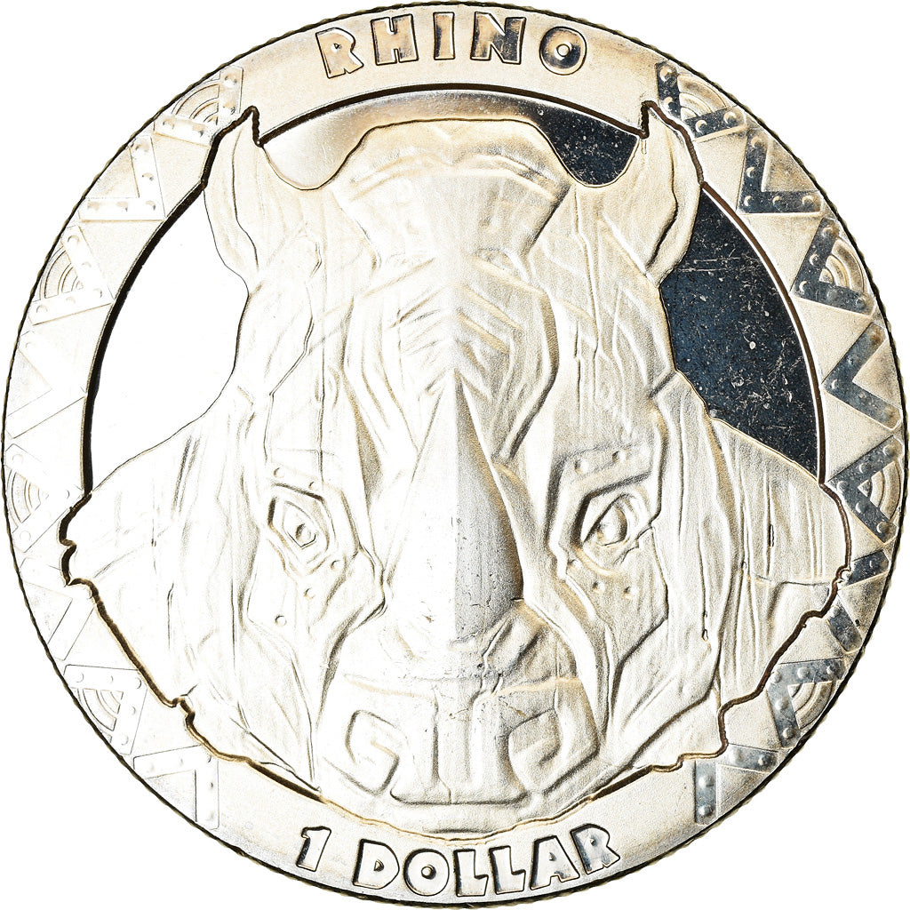Coin, Sierra Leone, Dollar, 2019, British Royal Mint, Rhinocéros, MS(63)