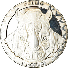 Coin, Sierra Leone, Dollar, 2019, British Royal Mint, Rhinocéros, MS(63)
