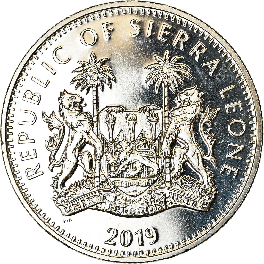 Coin, Sierra Leone, Dollar, 2019, British Royal Mint, Rhinocéros, MS(63)