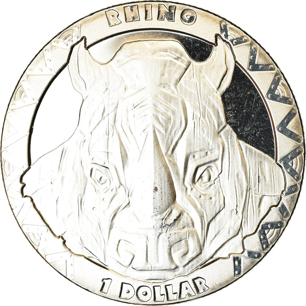 Coin, Sierra Leone, Dollar, 2019, British Royal Mint, Rhinocéros, MS(63)