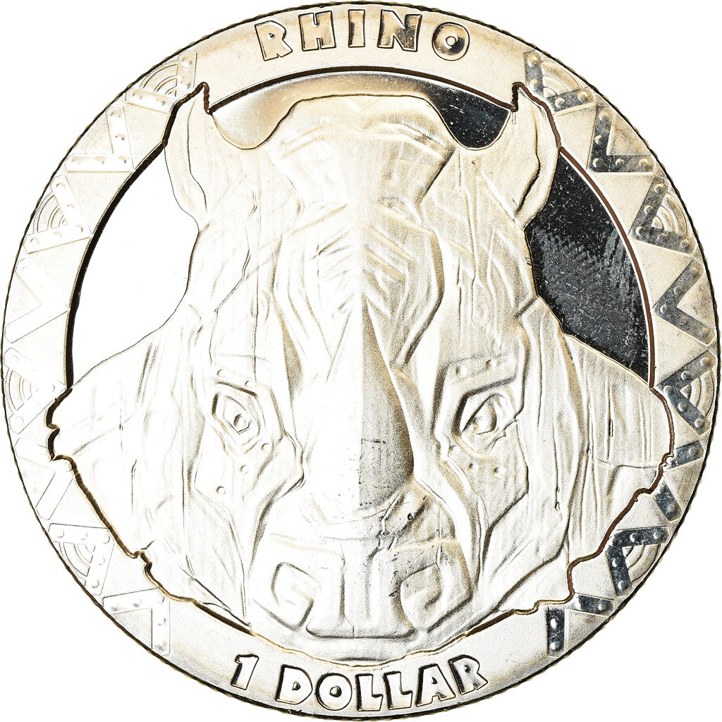 Coin, Sierra Leone, Dollar, 2019, British Royal Mint, Rhinocéros, MS(63)