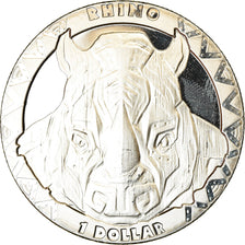 Coin, Sierra Leone, Dollar, 2019, British Royal Mint, Rhinocéros, MS(63)
