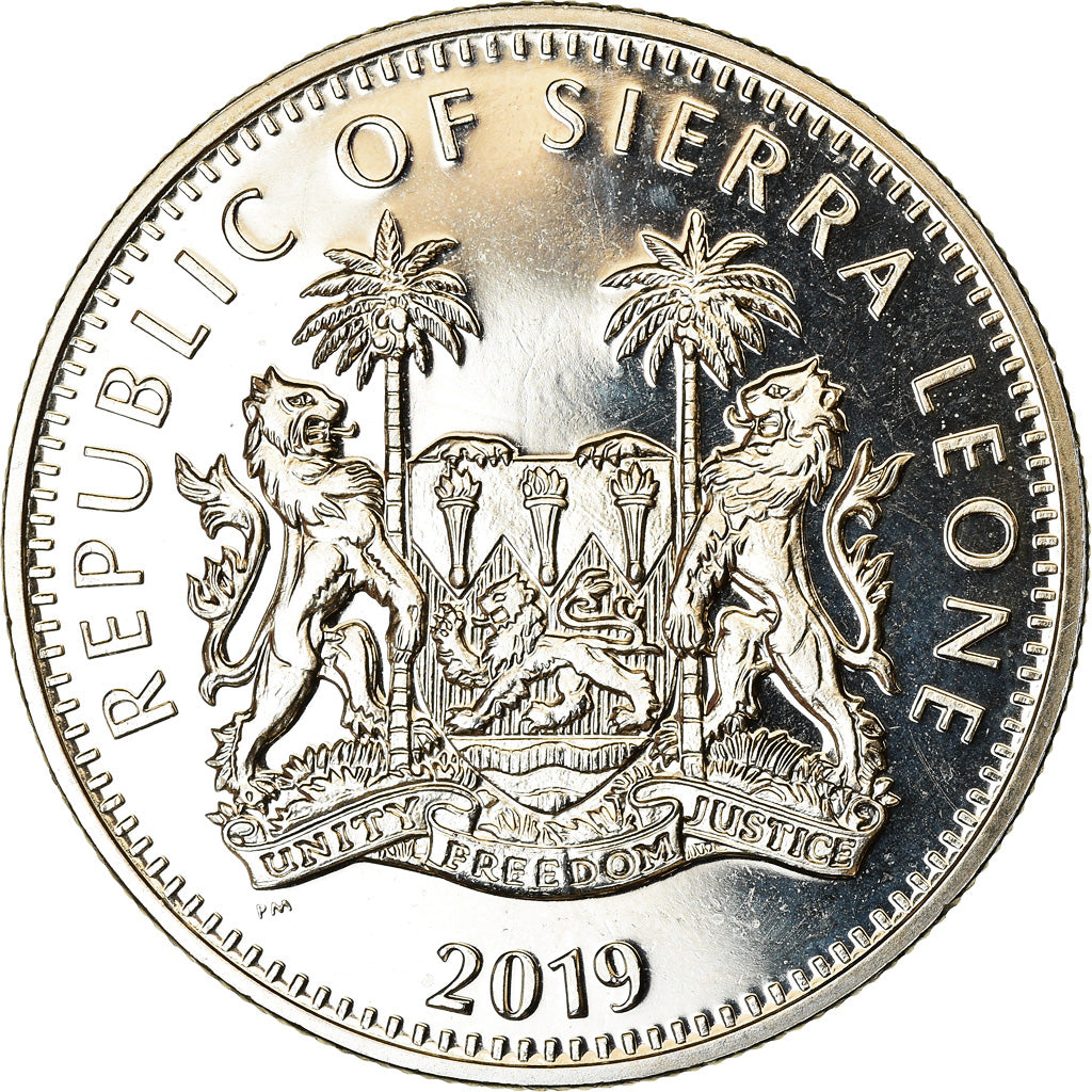 Coin, Sierra Leone, Dollar, 2019, British Royal Mint, Rhinocéros, MS(63)