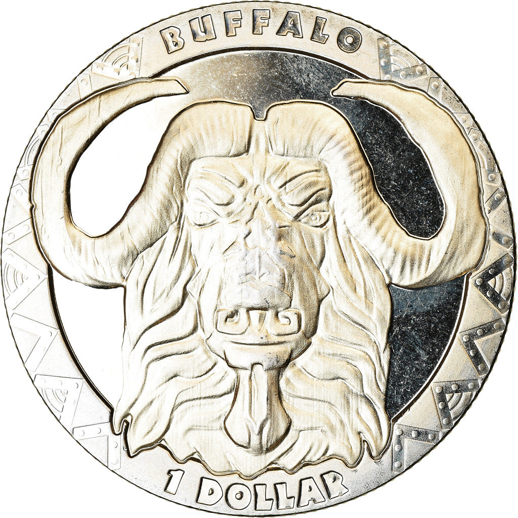 Moneta, Sierra Leone, Dollar, 2019, British Royal Mint, Bison, SPL, Rame-nichel