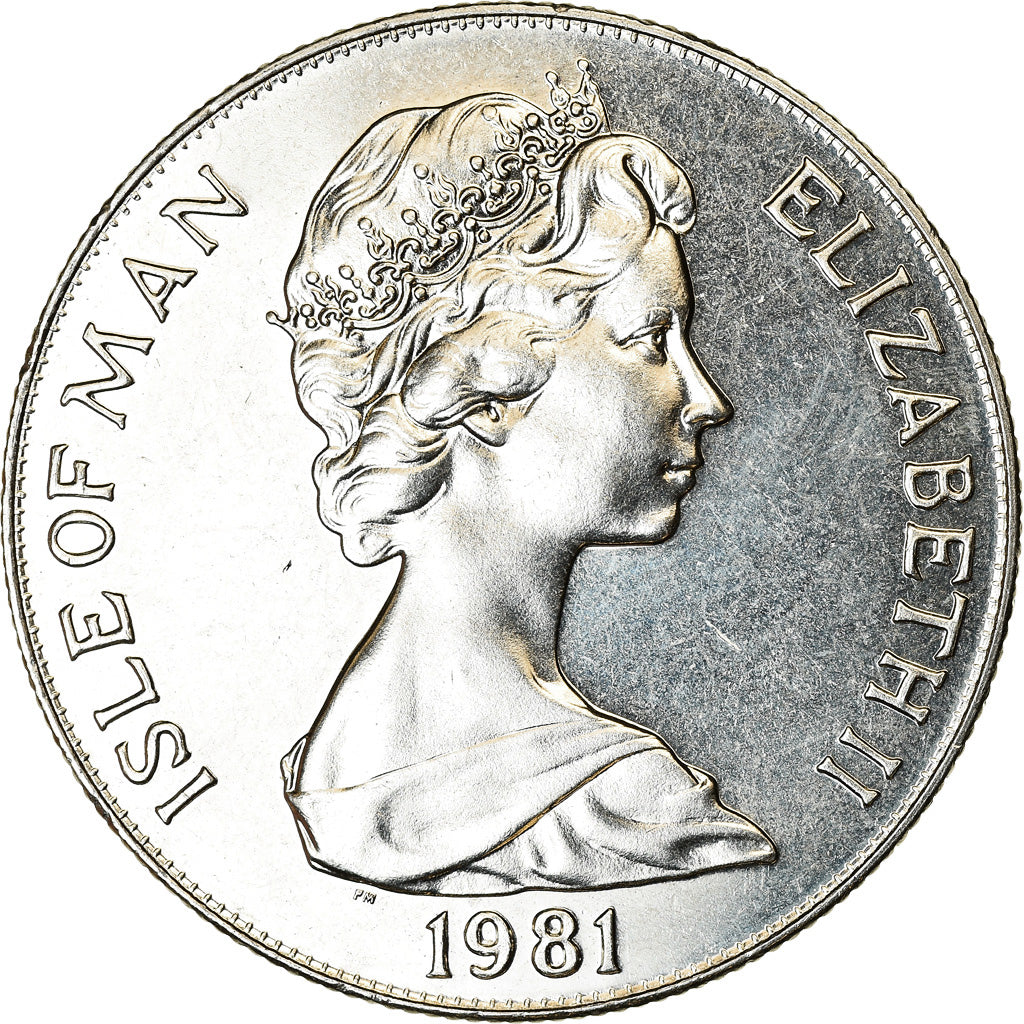 Monnaie, Isle of Man, Elizabeth II, Crown, 1981, Pobjoy Mint, Mariage du Prince