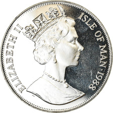 Monnaie, Isle of Man, Elizabeth II, Crown, 1988, Pobjoy Mint, Le chat "Manx"