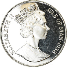 Coin, Isle of Man, Elizabeth II, Crown, 1988, Pobjoy Mint, Le chat "Manx"