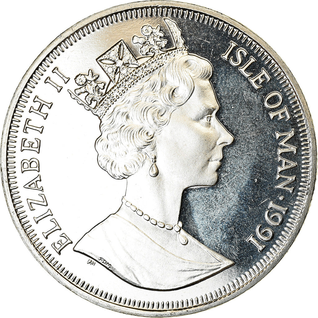 Monnaie, Isle of Man, Elizabeth II, Crown, 1991, Pobjoy Mint, Chat norvégien