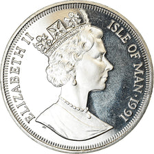 Monnaie, Isle of Man, Elizabeth II, Crown, 1991, Pobjoy Mint, Chat norvégien
