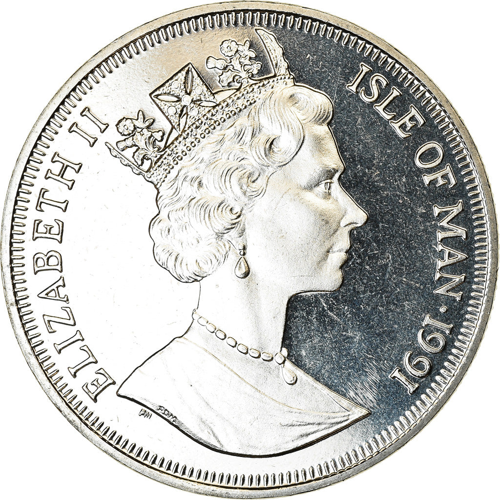 Monnaie, Isle of Man, Elizabeth II, Crown, 1991, Pobjoy Mint, Chat norvégien