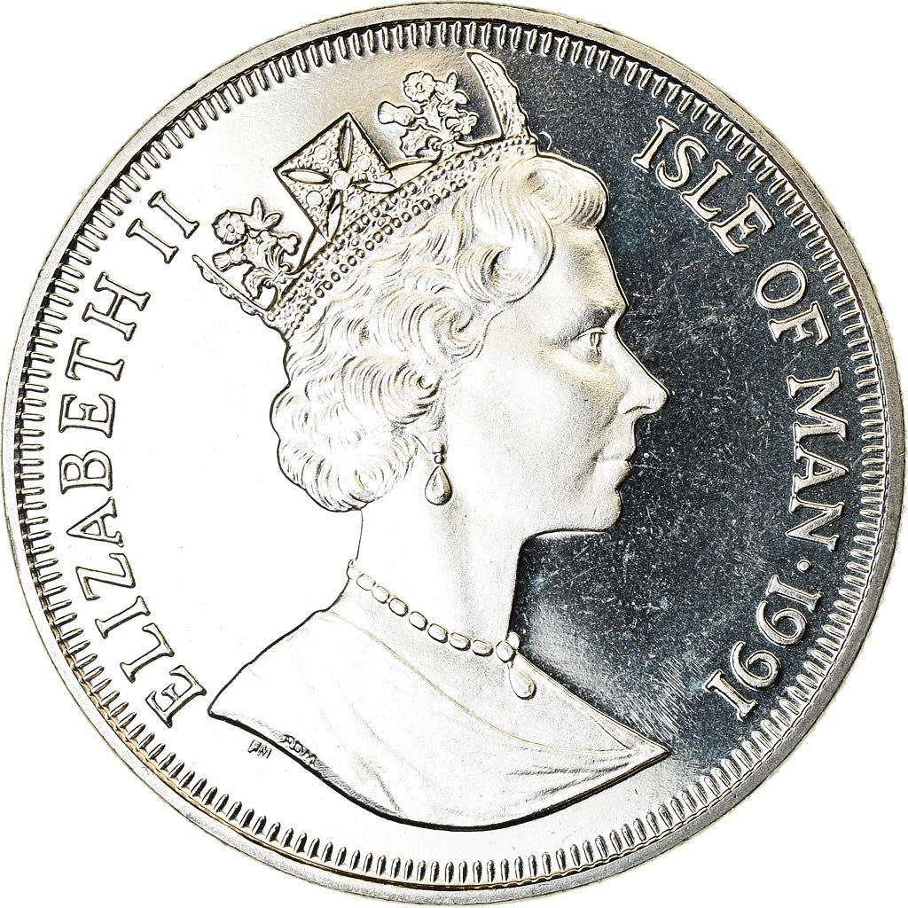 Monnaie, Isle of Man, Elizabeth II, Crown, 1991, Pobjoy Mint, Chat norvégien