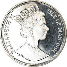 Monnaie, Isle of Man, Elizabeth II, Crown, 1991, Pobjoy Mint, Chat norvégien