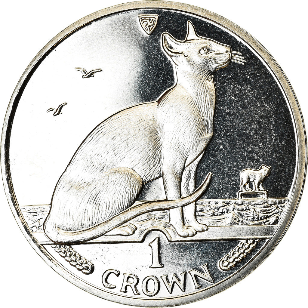 Monnaie, Isle of Man, Elizabeth II, Crown, 1992, Pobjoy Mint, Chat siamois, SPL