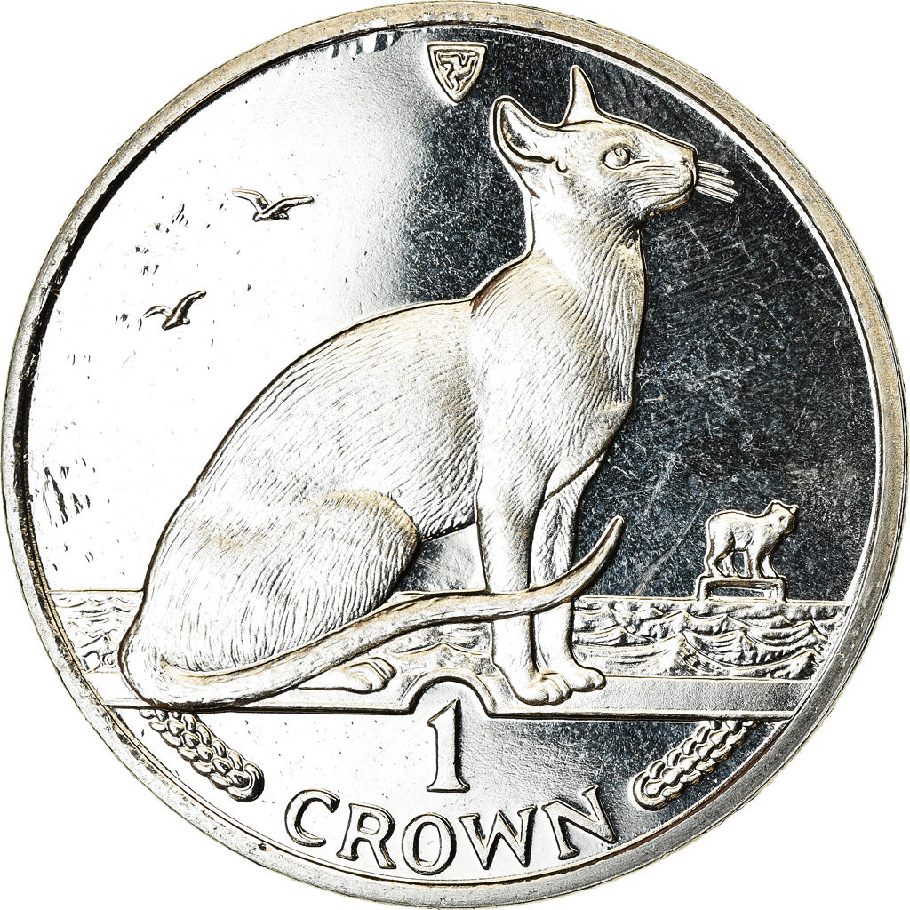 Monnaie, Isle of Man, Elizabeth II, Crown, 1992, Pobjoy Mint, Chat siamois, SPL