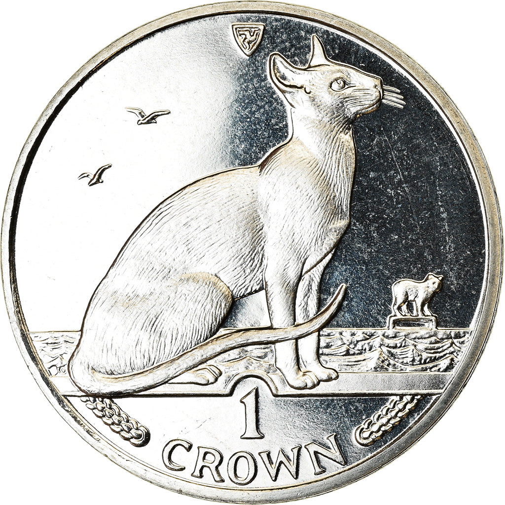 Monnaie, Isle of Man, Elizabeth II, Crown, 1992, Pobjoy Mint, Chat siamois, SPL