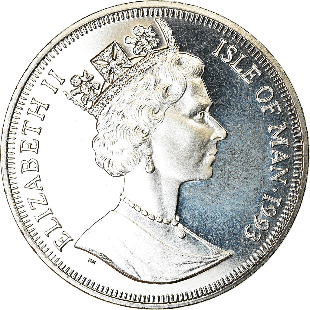 Coin, Isle of Man, Elizabeth II, Crown, 1993, Pobjoy Mint, Chat Maine Coon