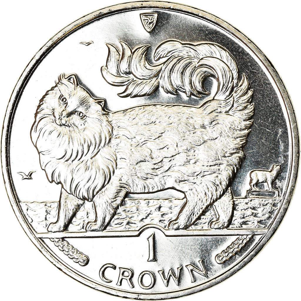 Monnaie, Isle of Man, Elizabeth II, Crown, 1993, Pobjoy Mint, Chat Maine Coon