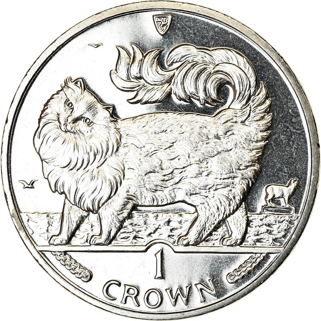 Munten, Eiland Man, Elizabeth II, Crown, 1993, Pobjoy Mint, Chat Maine Coon