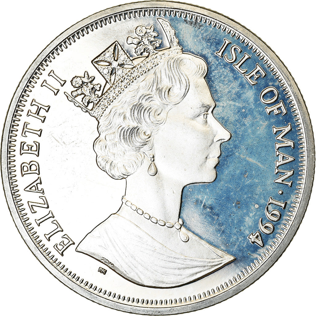 Coin, Isle of Man, Elizabeth II, Crown, 1994, Pobjoy Mint, Chat Japanese