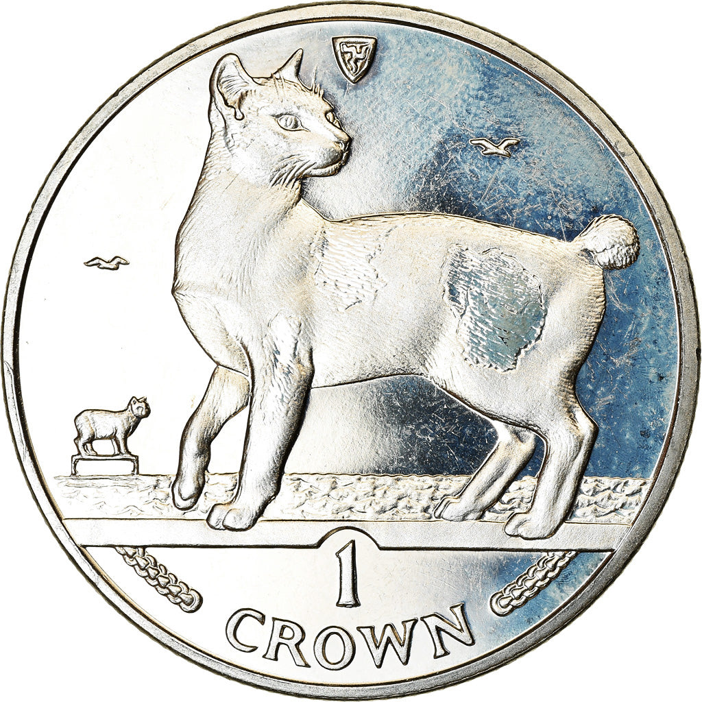 Coin, Isle of Man, Elizabeth II, Crown, 1994, Pobjoy Mint, Chat Japanese