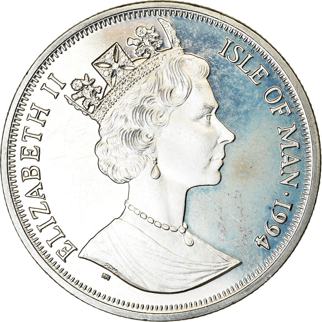 Coin, Isle of Man, Elizabeth II, Crown, 1994, Pobjoy Mint, Chat Japanese
