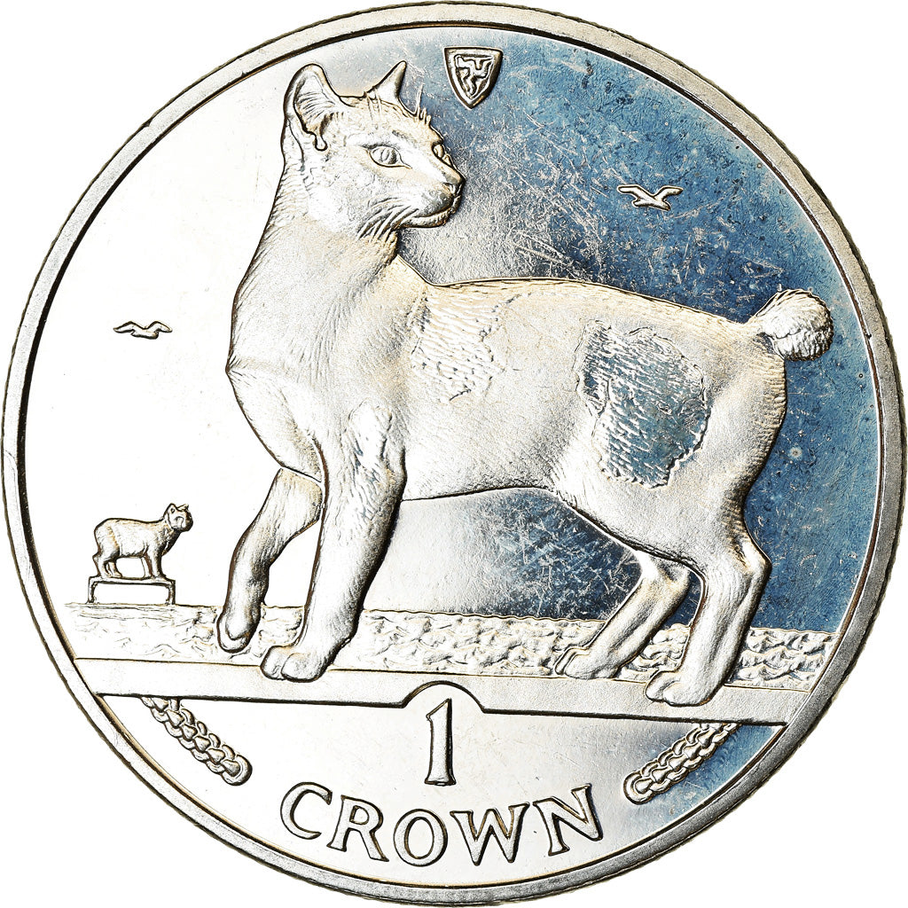 Coin, Isle of Man, Elizabeth II, Crown, 1994, Pobjoy Mint, Chat Japanese
