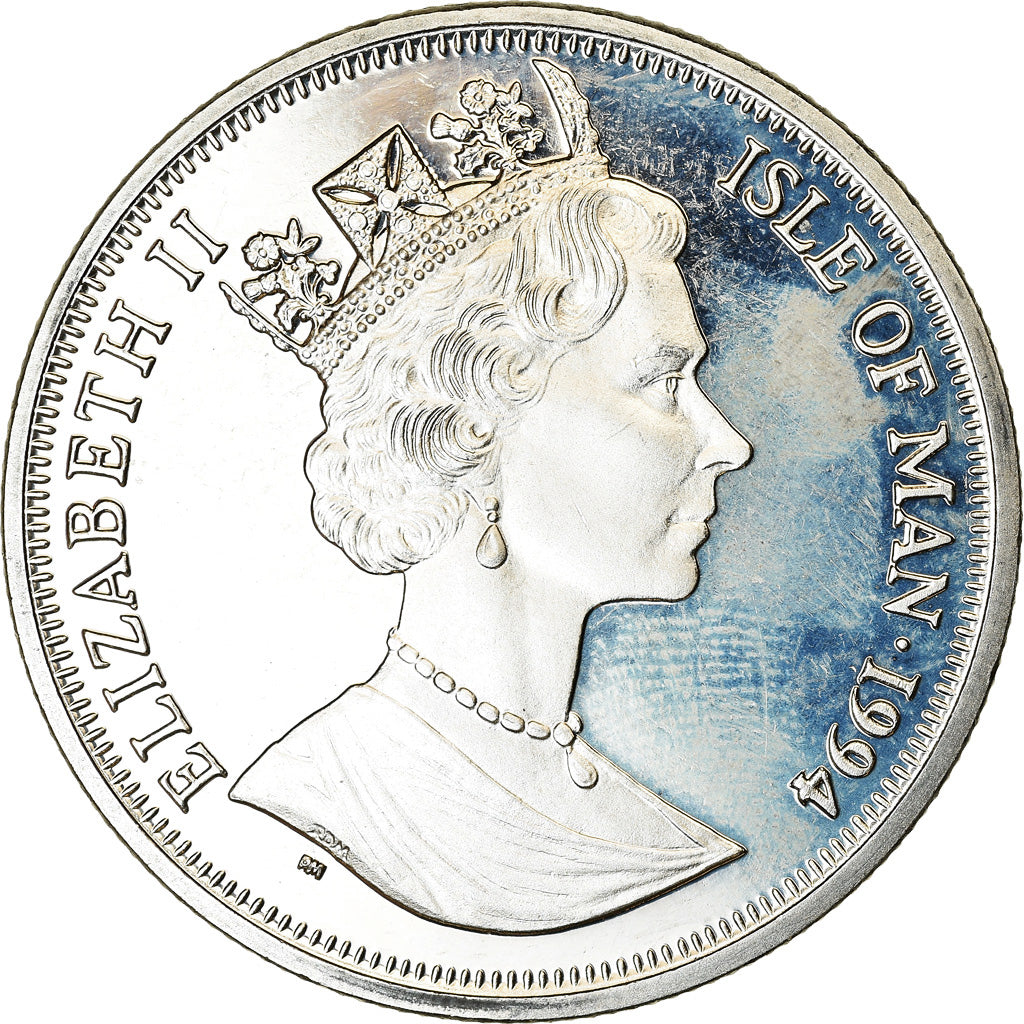 Coin, Isle of Man, Elizabeth II, Crown, 1994, Pobjoy Mint, Chat Japanese