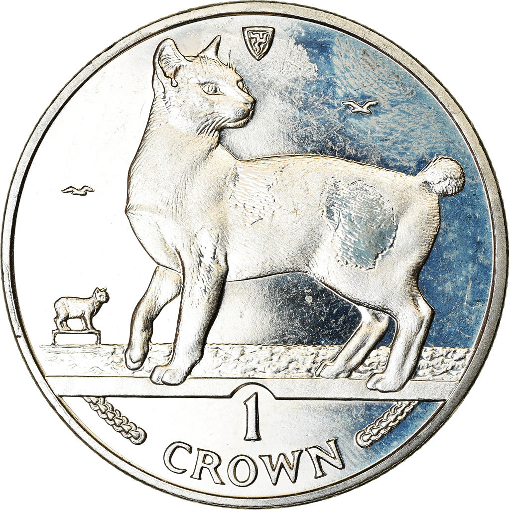 Coin, Isle of Man, Elizabeth II, Crown, 1994, Pobjoy Mint, Chat Japanese