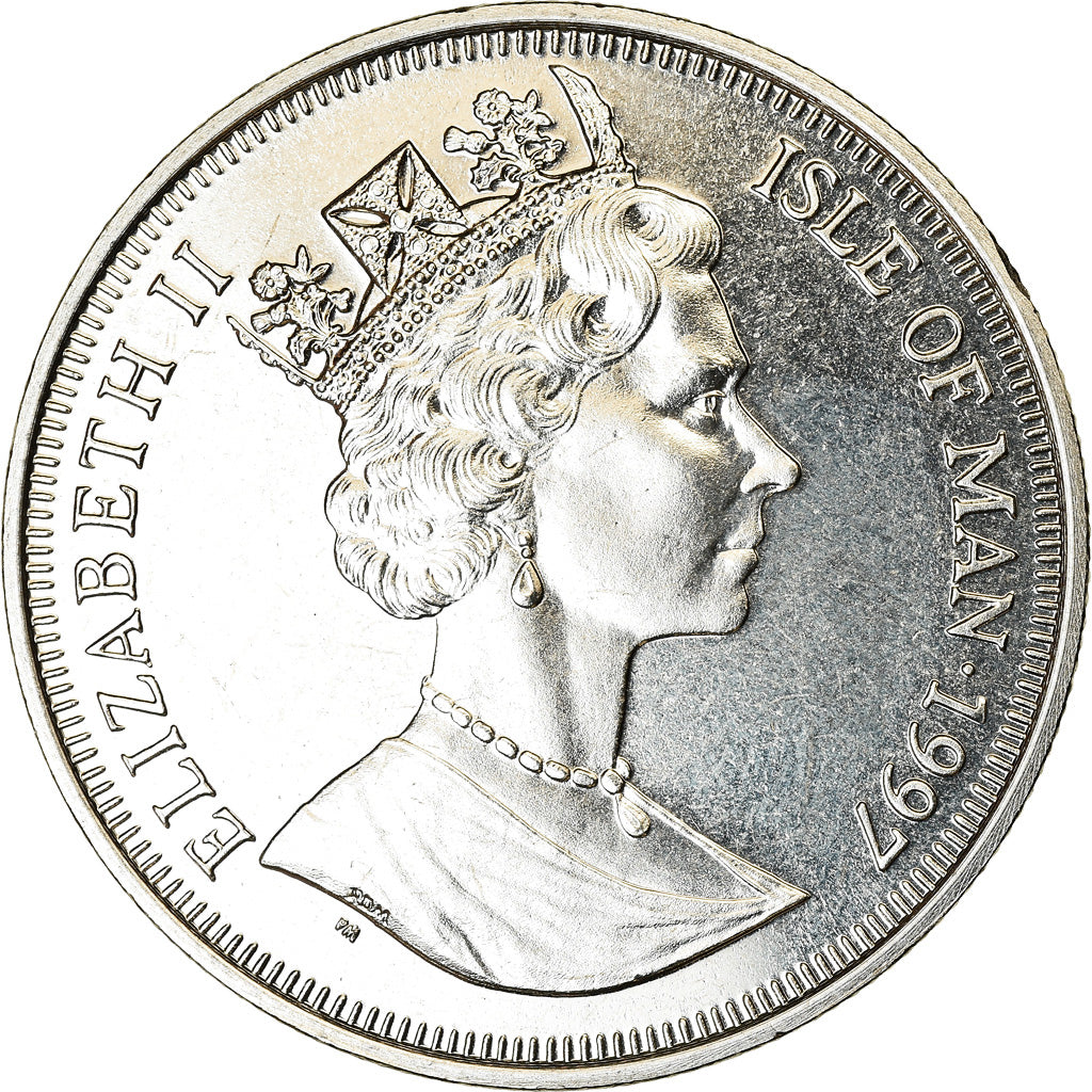 Coin, Isle of Man, Elizabeth II, Crown, 1997, Pobjoy Mint, Naissance du Christ