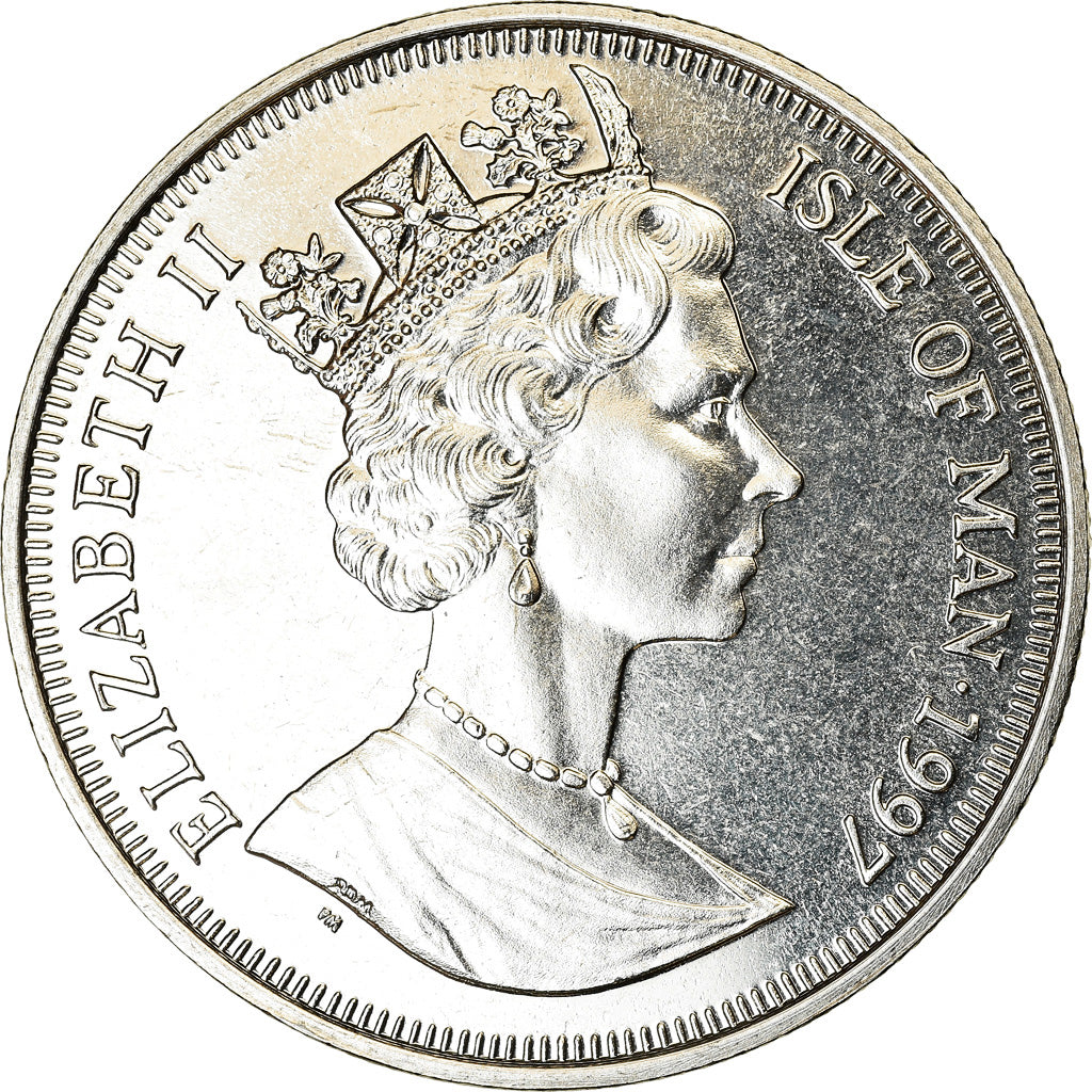 Monnaie, Isle of Man, Elizabeth II, Crown, 1997, Pobjoy Mint, Naissance du