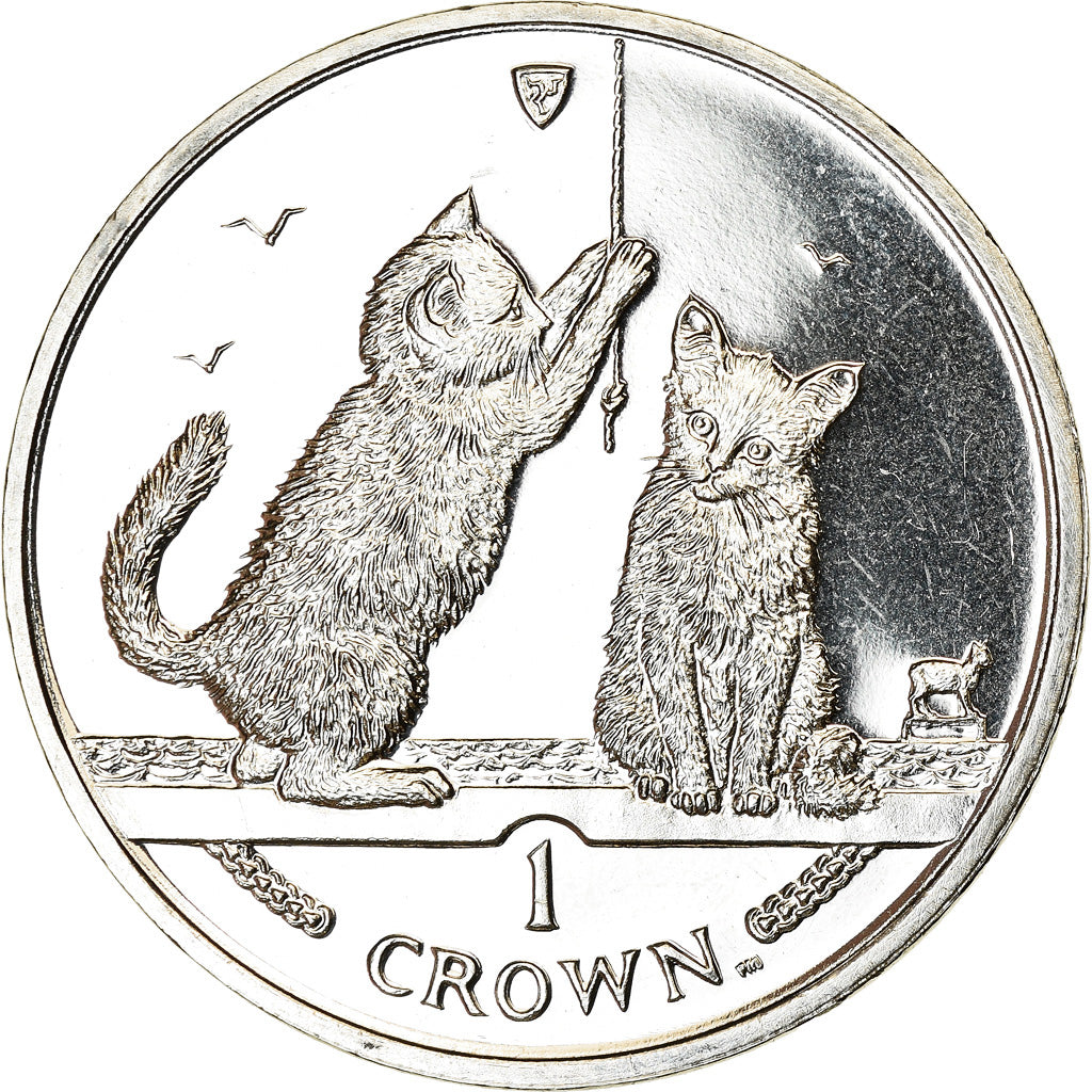 Coin, Isle of Man, Elizabeth II, Crown, 2001, Pobjoy Mint, Chat Somali, MS(63)