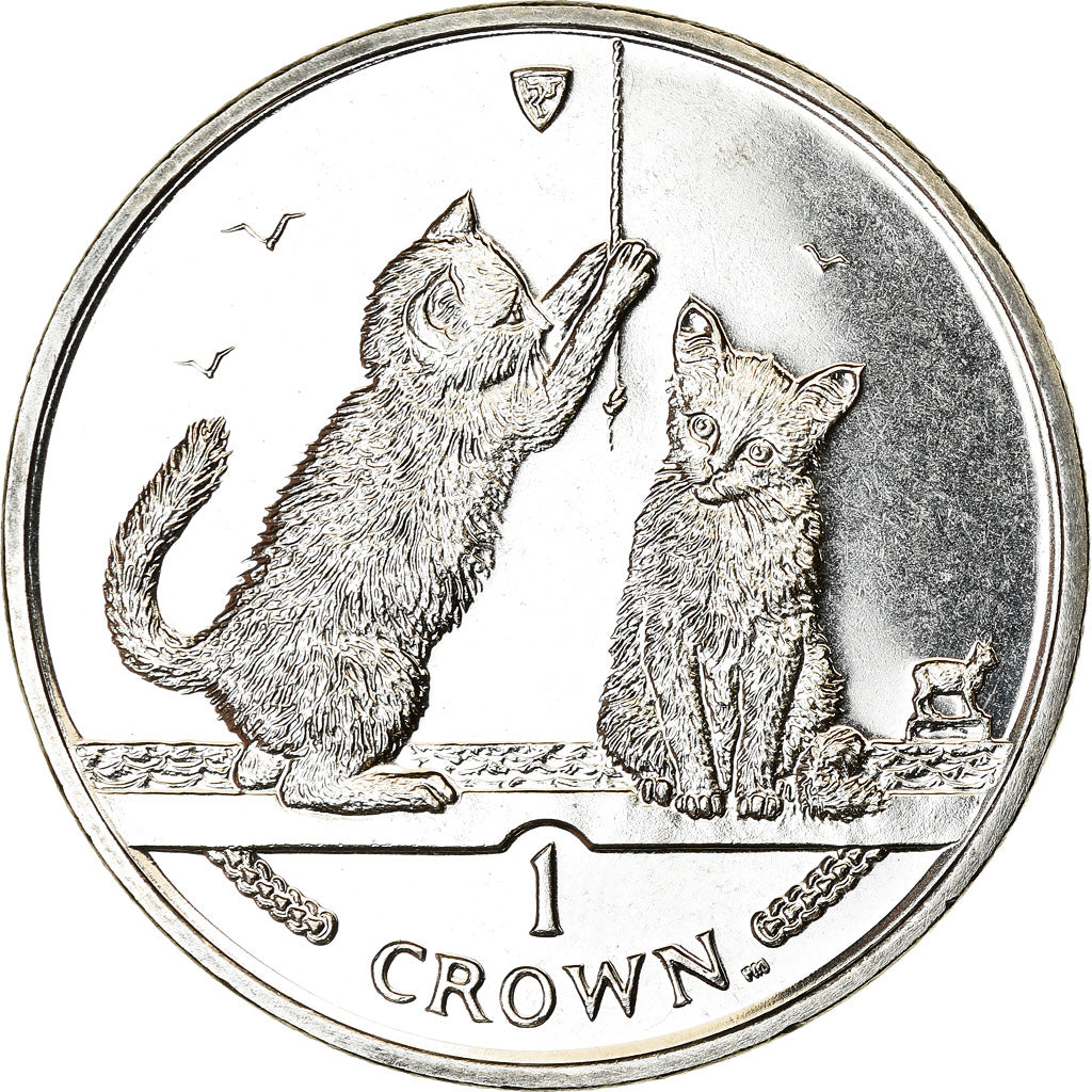 Coin, Isle of Man, Elizabeth II, Crown, 2001, Pobjoy Mint, Chat Somali, MS(63)