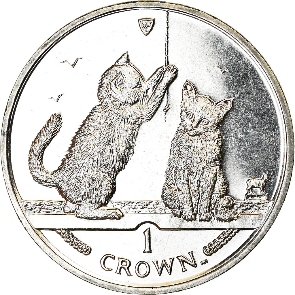 Coin, Isle of Man, Elizabeth II, Crown, 2001, Pobjoy Mint, Chat Somali, MS(63)