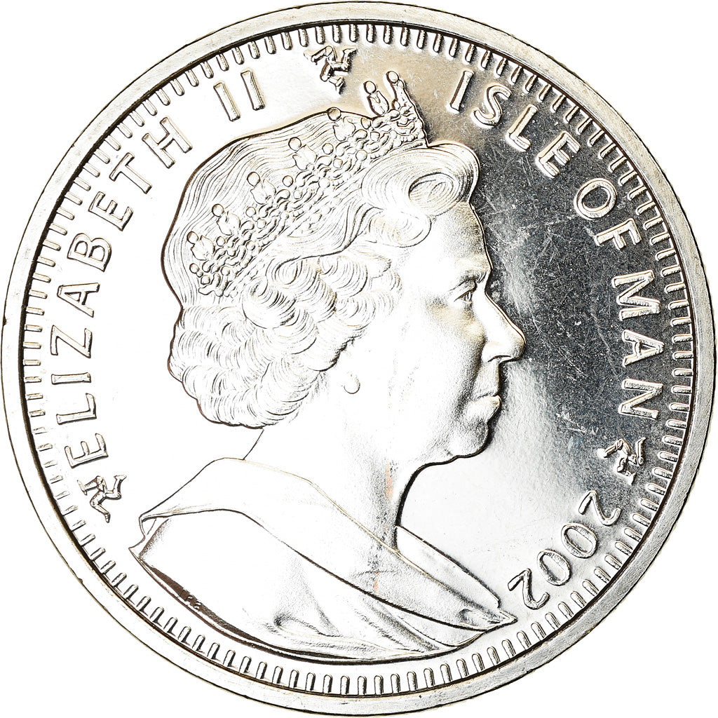 Coin, Isle of Man, Elizabeth II, Crown, 2002, Pobjoy Mint, Chat du Bengal