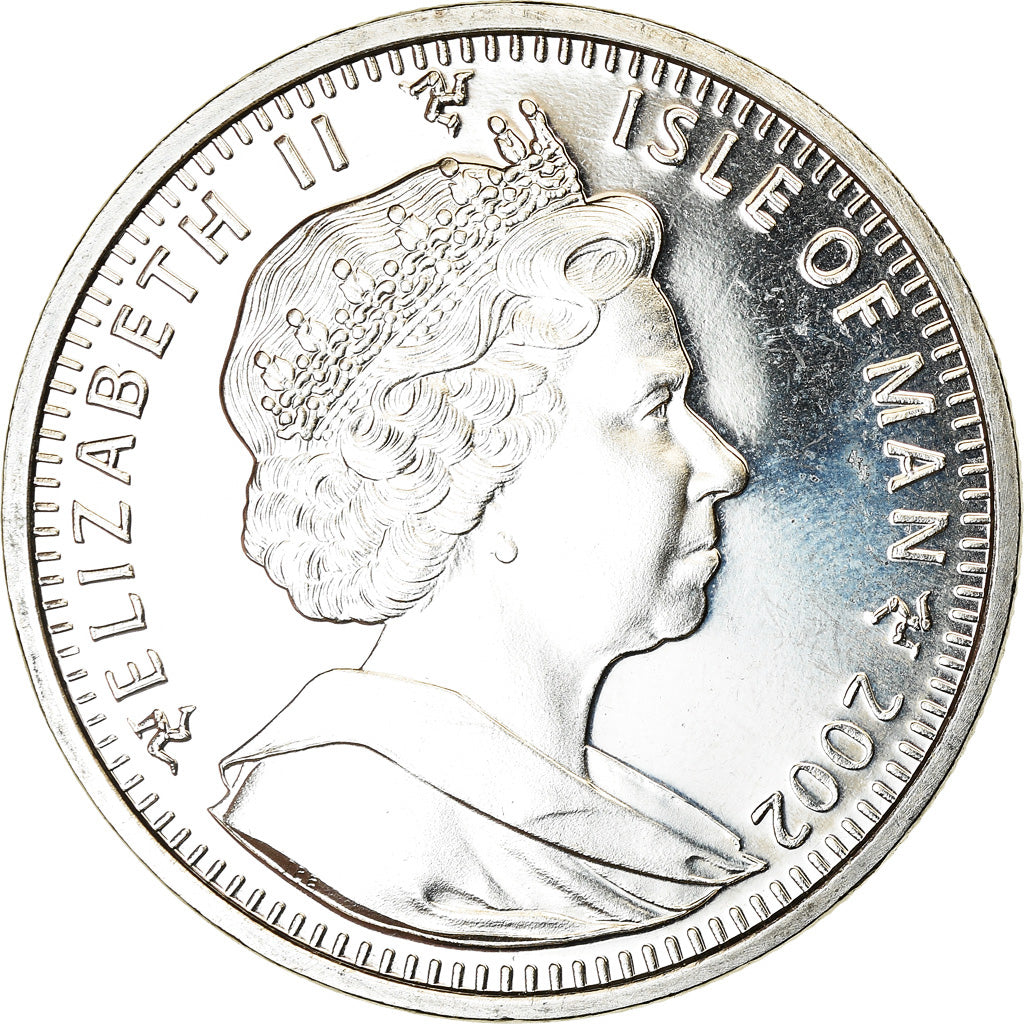 Coin, Isle of Man, Elizabeth II, Crown, 2002, Pobjoy Mint, Chat du Bengal