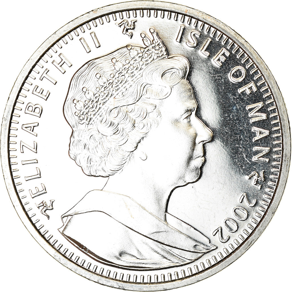 Coin, Isle of Man, Elizabeth II, Crown, 2002, Pobjoy Mint, Chat du Bengal