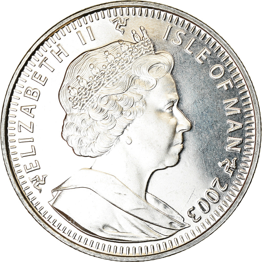 Coin, Isle of Man, Elizabeth II, Crown, 2003, Pobjoy Mint, Chat du Bengal