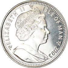 Coin, Isle of Man, Elizabeth II, Crown, 2003, Pobjoy Mint, Chat du Bengal
