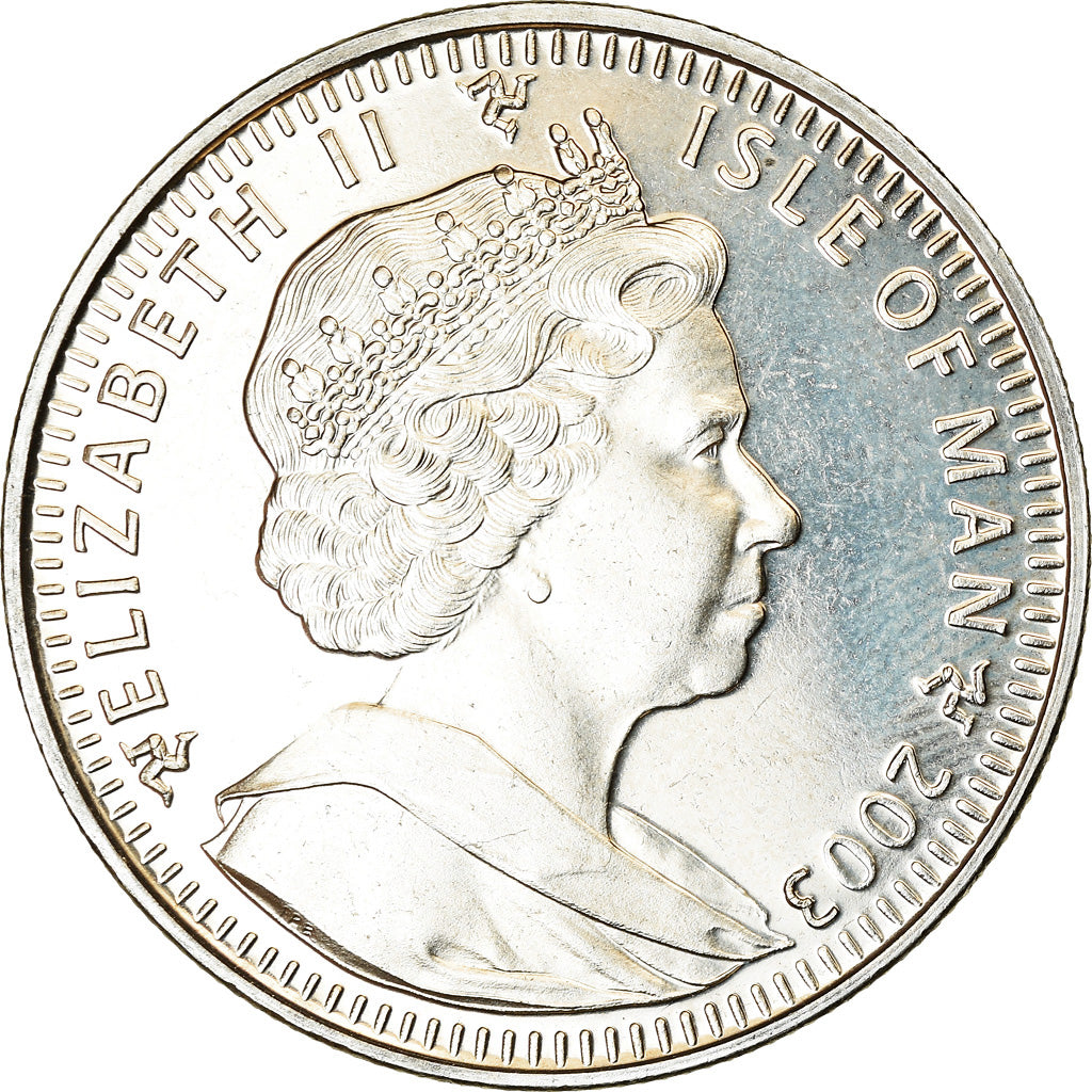 Coin, Isle of Man, Elizabeth II, Crown, 2003, Pobjoy Mint, Chat du Bengal