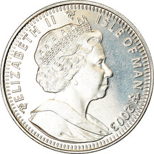 Coin, Isle of Man, Elizabeth II, Crown, 2003, Pobjoy Mint, Chat du Bengal