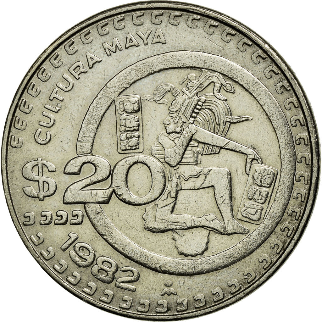 Coin, Mexico, 20 Pesos, 1982, Mexico City, AU(50-53), Copper-nickel, KM:486