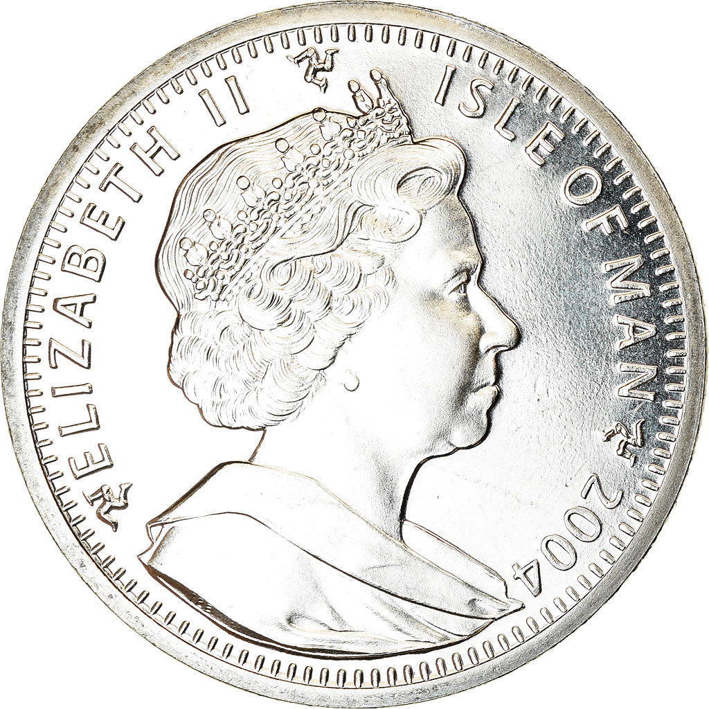 Coin, Isle of Man, Elizabeth II, Crown, 2004, Pobjoy Mint, Chat tonkinois