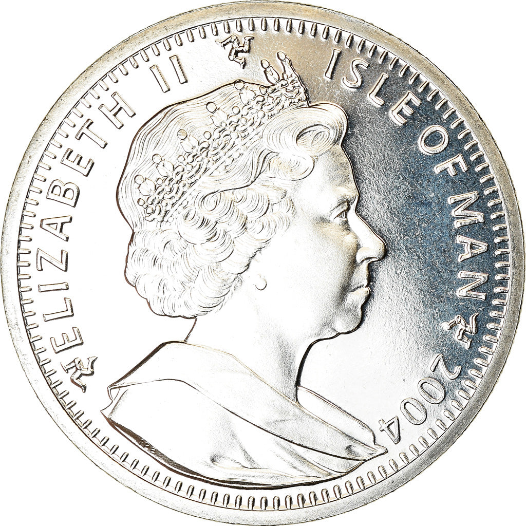 Coin, Isle of Man, Elizabeth II, Crown, 2004, Pobjoy Mint, Chat tonkinois